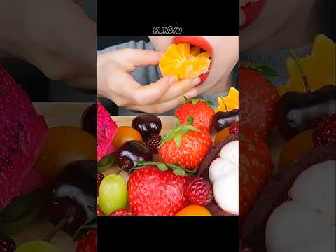 다양한 과일 먹방 exotic fruits 망고스틴, 귤, 키위, 용과, 산딸기, 체리 🌈 #shorts #mukbang #eating # #satisfying #먹방