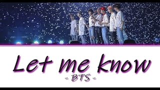 BTS (방탄소년단) – Let Me Know (Color Coded Lyrics)