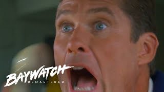 HUGE Waves Wash Mitch Away! Will He Survive?! Find Out In Season 9 Episode 1 Baywatch Remastered