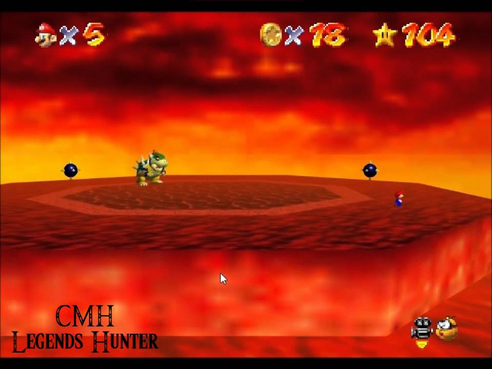 Super Mario 64 Boss Battles 7 Bowser in the fire sea YouTube