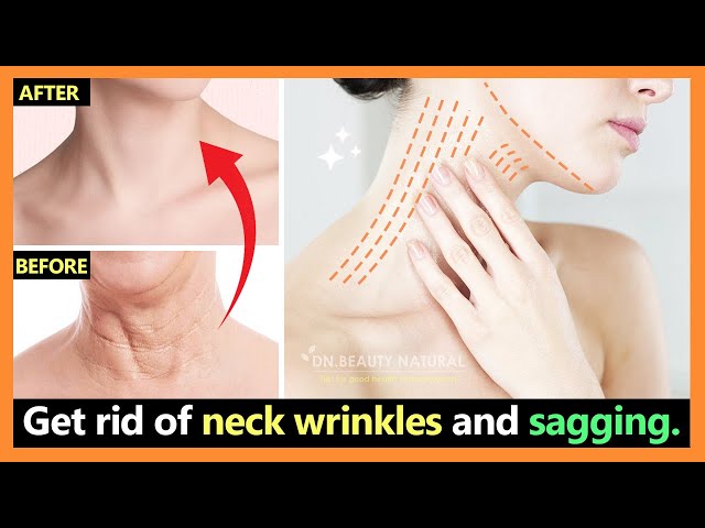 How to get rid of neck wrinkles, neck line, sagging make neck look younger | Exercises & Massage