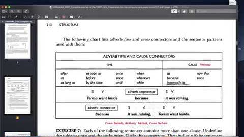 TOEFL ITP Skill 7: Use Adverb Time and Cause Connectors Correctly