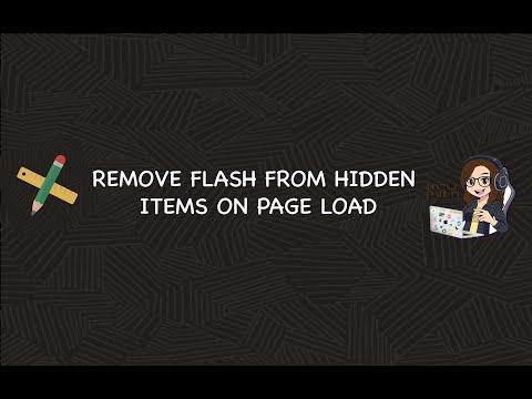 Oracle APEX - Remove Flash from Hidden Items on Page Load