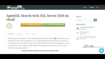 Ready SQL Tool ApexSQL Search on Windows 2012 R2 Deploy on Azure , AWS and Google Cloud Platform.