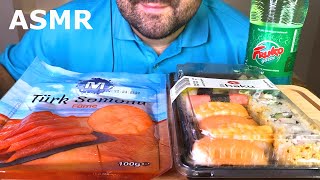 SUSHI &amp; SALMON ASMR MUKBANG 먹방 (EATING SOUNDS) EATING SHOW