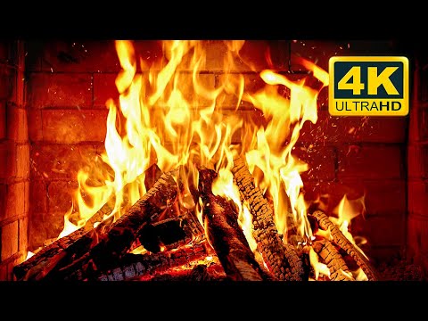 🔥 Cozy Fireplace 4K (12 HOURS). Fireplace with Crackling Fire Sounds. Fireplace Burning 4K