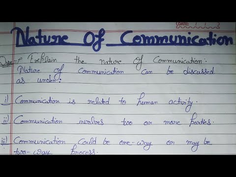 Video: Vad är kommunikationens natur?