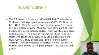 PRE-RECORDED VIDEO LESSON ON ISLAMIC WORSHIP.