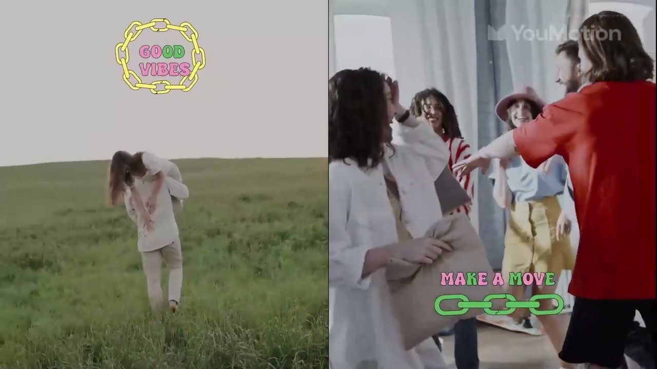 Colorful Vintage Titles Retro Chain Graphic Pack Nostalgic Vlog Opener