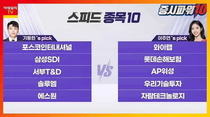 포스코인터내셔널, 와이랩, 삼성SDI, 롯데손해보험, 서부T&D, AP위성, 솔루엠, 우리기술투자, 에스원, 자람테크놀로지_스피드 종목 10 (20240222)