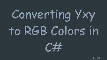 Converting Yxy to RGB Colors in C#
