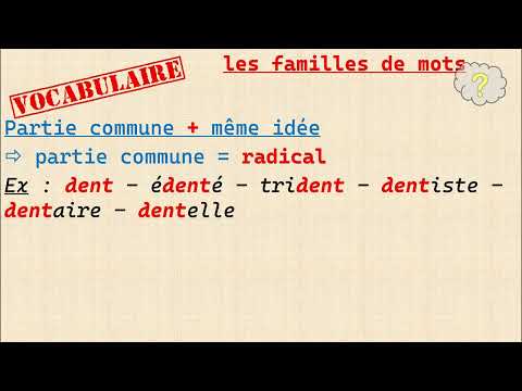 Qu'est ce qu'une famille de mots
