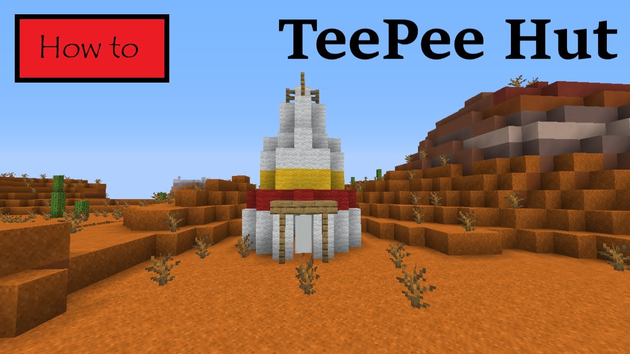 how-to-build-a-native-american-teepee-hut-in-minecraft-youtube