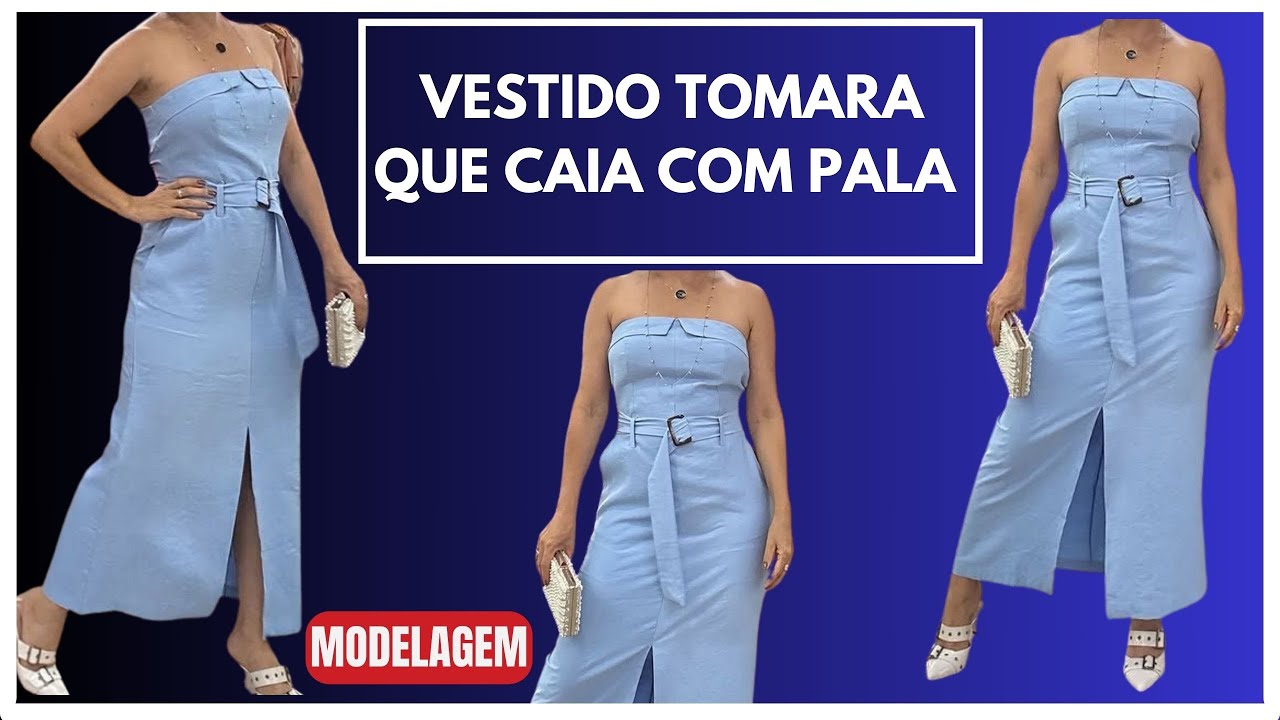 Vestido tomara que caia com pala - modelagem