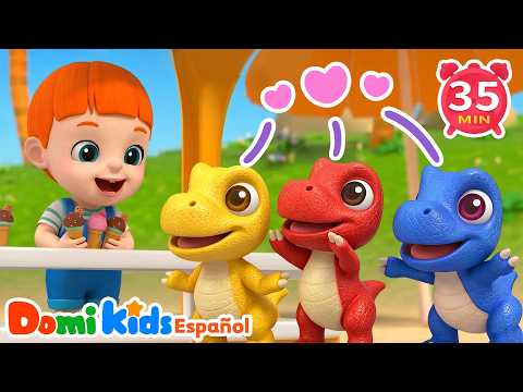 🦖 Diez Dinosaurios 🌋 | Canciones de Animales para Niños | Domi Kids Fiesta Animal