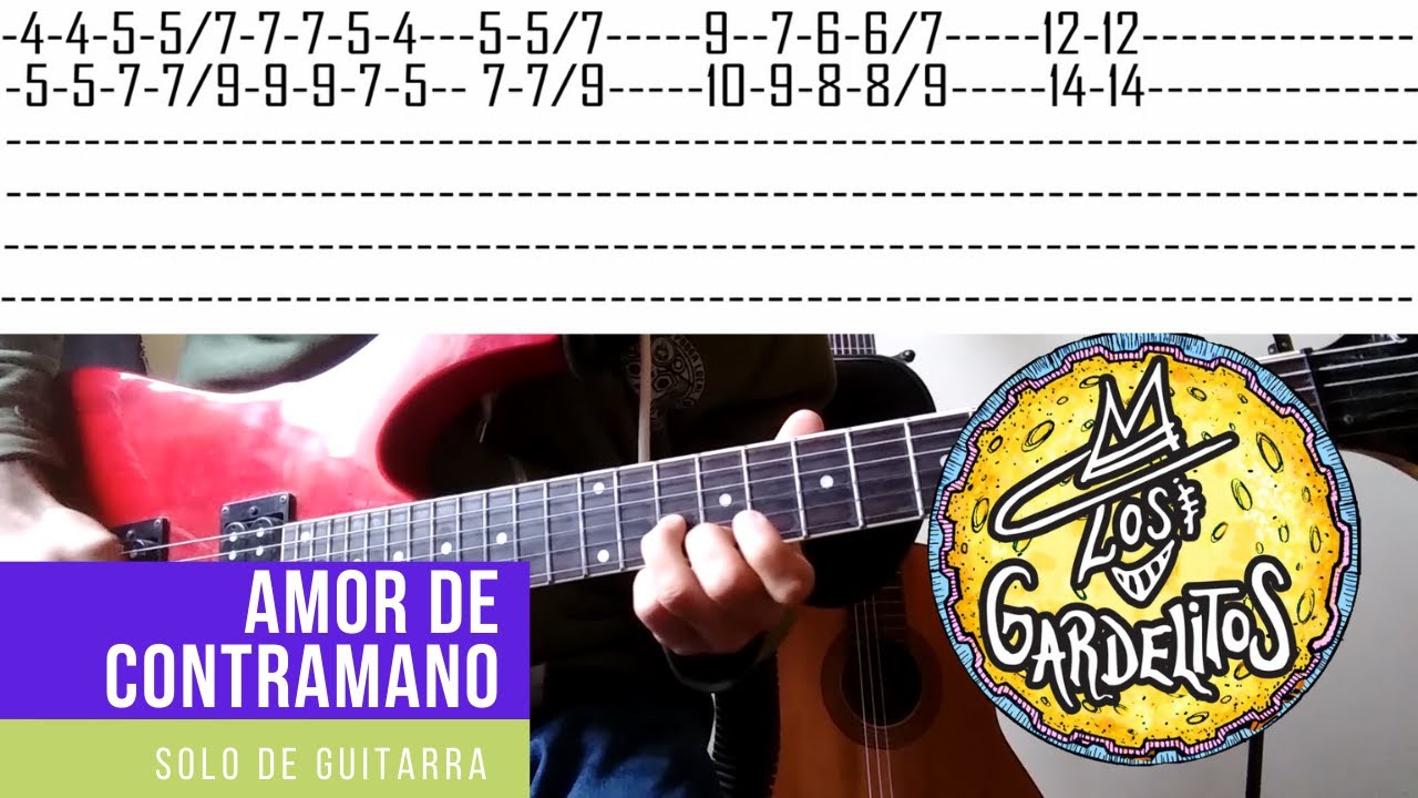 Amor de contramano - Los Gardelitos (solo de guitarra con TAB)