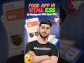 Modern Food Delivery App UI 🍔 | HTML CSS | Mobile App Design