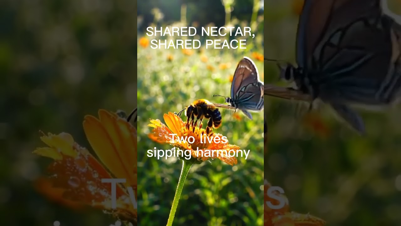 Peaceful sip of nectar 🌸🦋🐝 