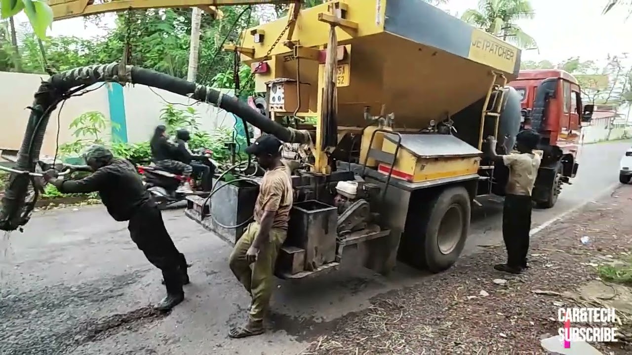 Road Tarring In Goa Using Jet Patcher Machine in Seconds