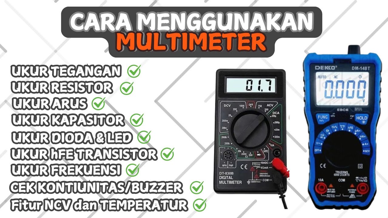 Merawat Multimeter CARA MENGGUNAKAN SEMUA FITUR MULTIMETER, LENGKAP - YouTube