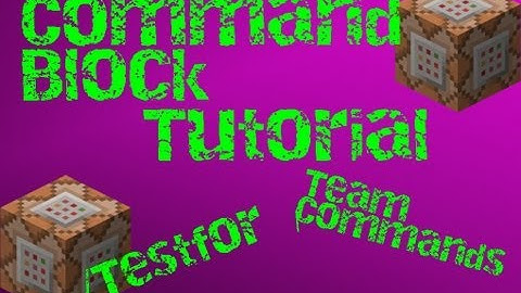 Command Block Tutorial with /Testfor and the Team Feature!!