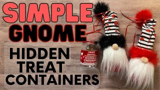 EASY DOLLAR TREE TREAT HOLDERS - DIY Valentine’s Day GIFTS - Gnome HIDDEN Treat Containers 😍❤️