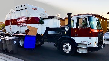 Garbage Truck on Christmas Recycling | Full Bins