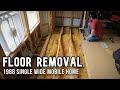 FLOOR REMOVAL & How to PATCH a Mobile Home Floor! Mobile Home Bedroom Renovation