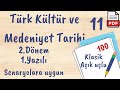 Türk Kültür ve Medeniyet Tarihi 11. Sınıf 2. Dönem 1. Yazılı Soruları açık uçlu / klasik +PDF