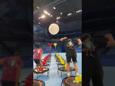 Trampoline Balloon Pop Racing Is CRAZY!!