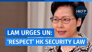 Chief exec. carrie lam has told the un human rights council that a
security law was urgently needed as hong kong "traumatised" by unrest.
she urged other cou...