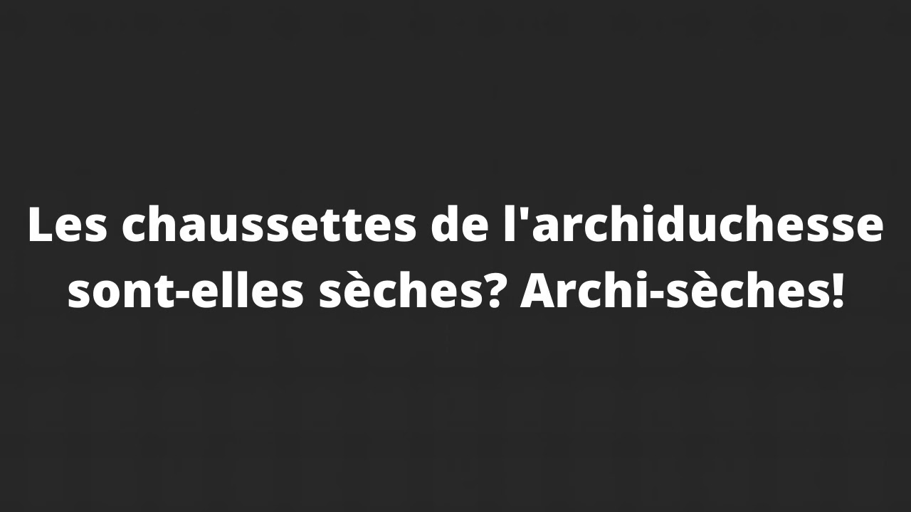 Les chaussettes de l'archiduchesse sont-elles sèches? Archi-sèches