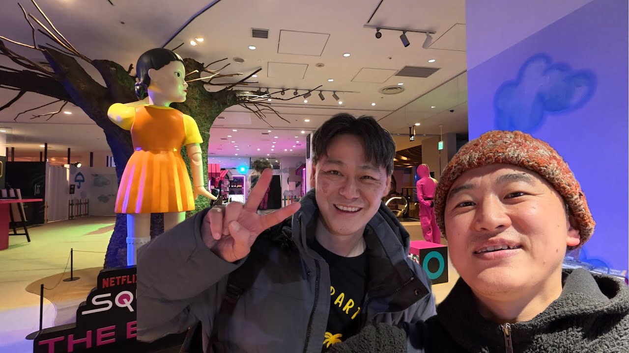 Playing Squid Game with a Friend in Shibuya