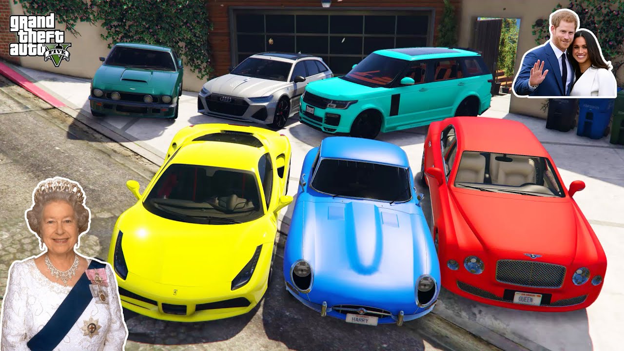 GTA 5 - Stealing British Royal Family Luxury Cars with Franklin! | (Real Life Cars) #35