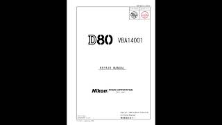 Nikon D80 Repair Service Manual Ремонт мануал