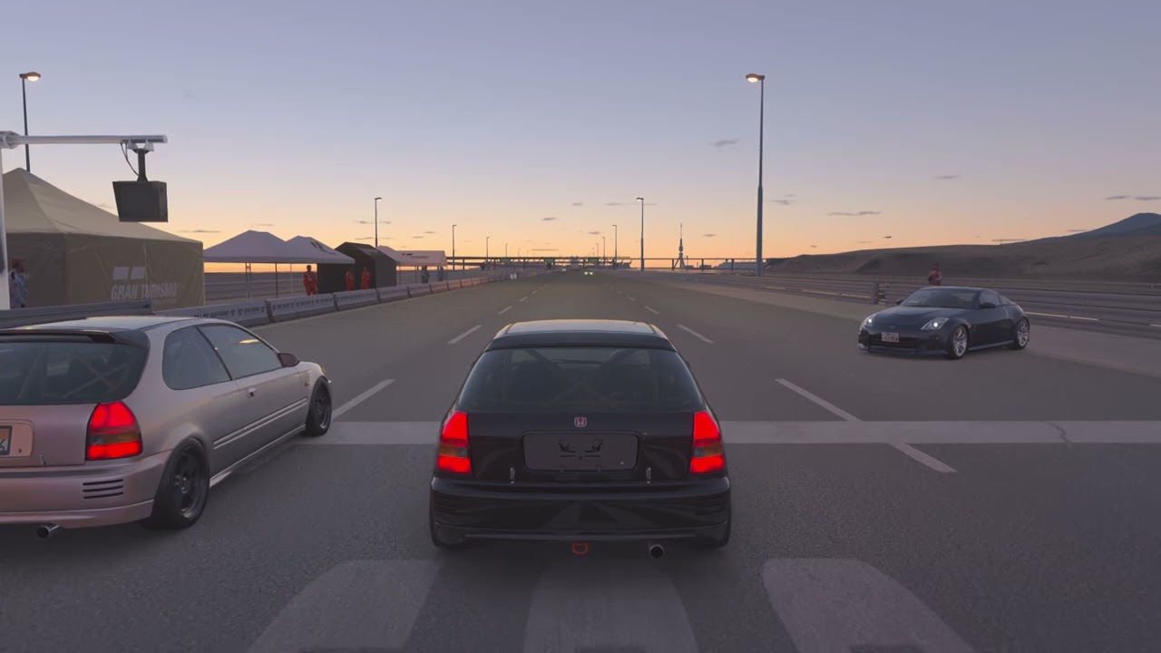 Gran Turismo 7 - 2 Built Civic EKs go at it from a Dig! Side by Side Launch!