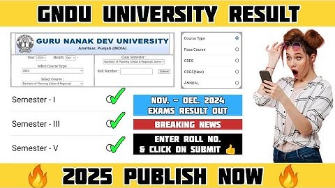 GNDU University Result 2025 Publish Now 😱 Nov - Dec 2024 Exams ✍️ Result News Today | Latest Update