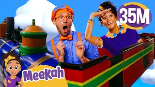 meekah blippis train ride educational videos for kids blippi and meekah kids tv