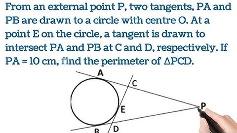 From an external point P, two tangents, PA and PB are drawn to a circle with centre O. At...