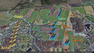 Buford's Stand at Gettysburg Battle: Willoughby Run | Gamble and Devin hold McPherson's Ridge | Maps