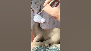 how to make a deer with clay  || mitti ka deer banana #100k #how #deer #clay arts #shorts