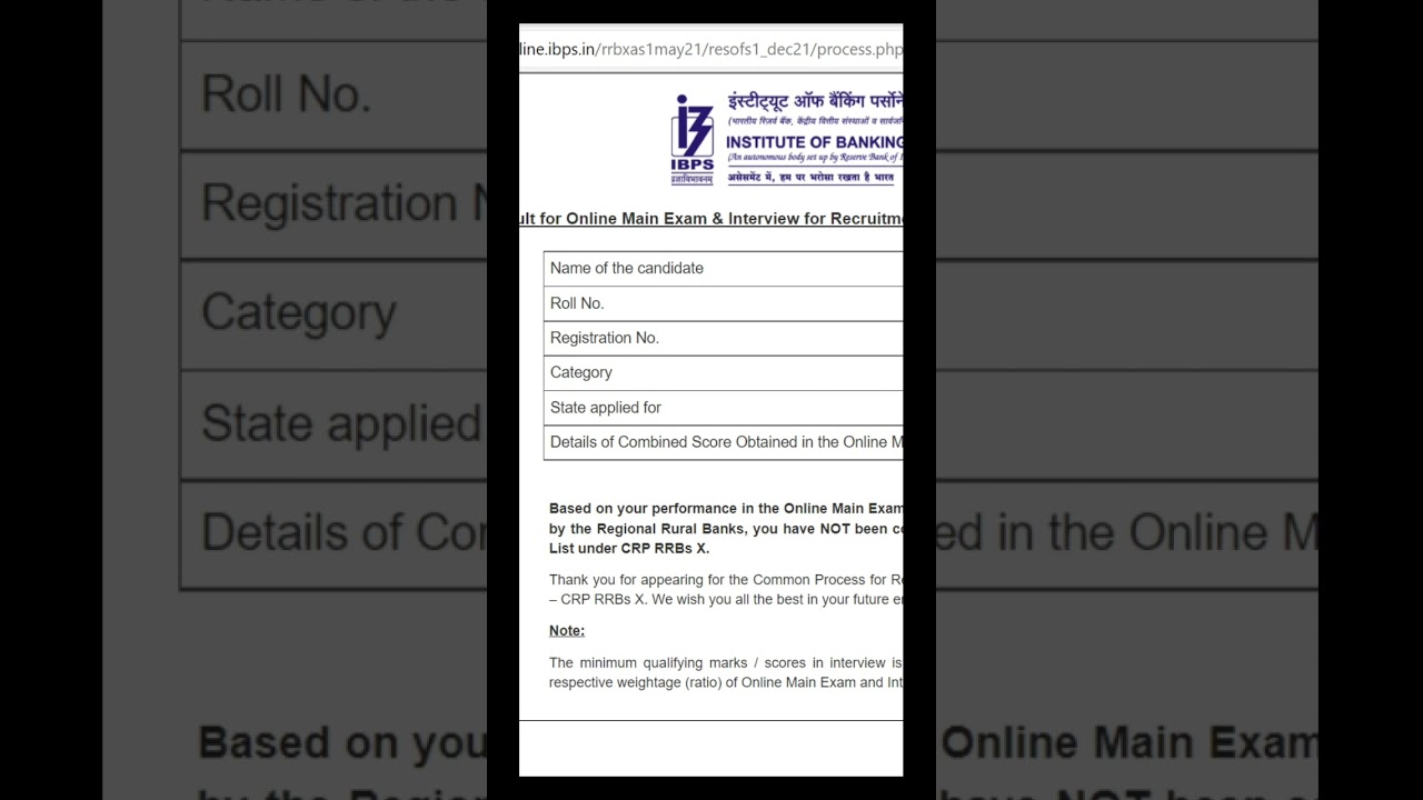 My RRB PO final result 🙂