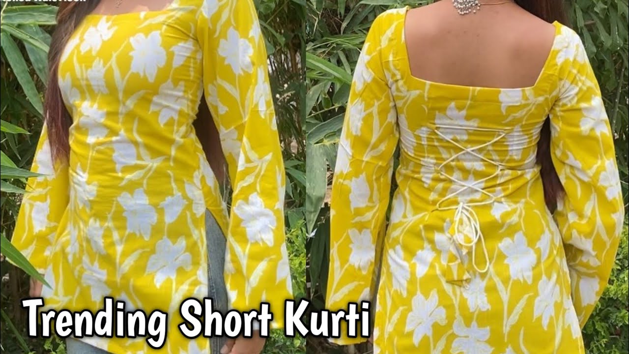 Very Trending short kurti cutting and stitching /  very easy step by step 