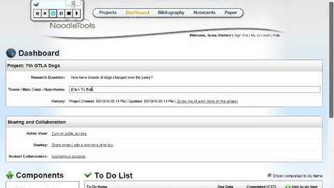 Noodletools Lesson # 2 Creating a New Project