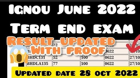 Big Breaking News || IGNOU June 2022 Term End Exam Result Updated || Dated 28 Oct 2022