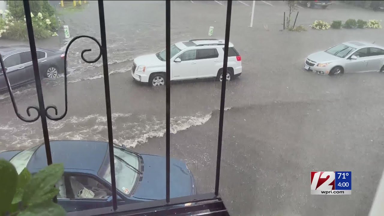 East Providence highway shut down by flooding - YouTube