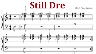 Still Dre - Piano Sheet Music With Letters - Easy Version (Loop x8) Resimi