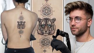 TIGER MANDALA TATTOO TIME LAPSE