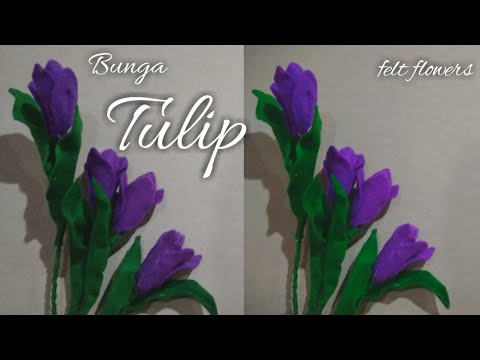 Cara Membuat Bunga  Tulip  dari Kain Flanel  DIY Felt 