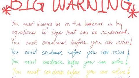 Fun with Log and Exponential Equations - See Description for Breakdown of Video